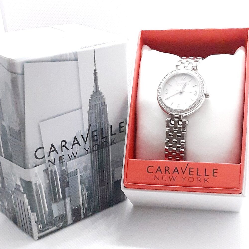 NEW With Tags Authentic Bulova Ladies Silver Tone and cz Watch - Picture 15 of 15
